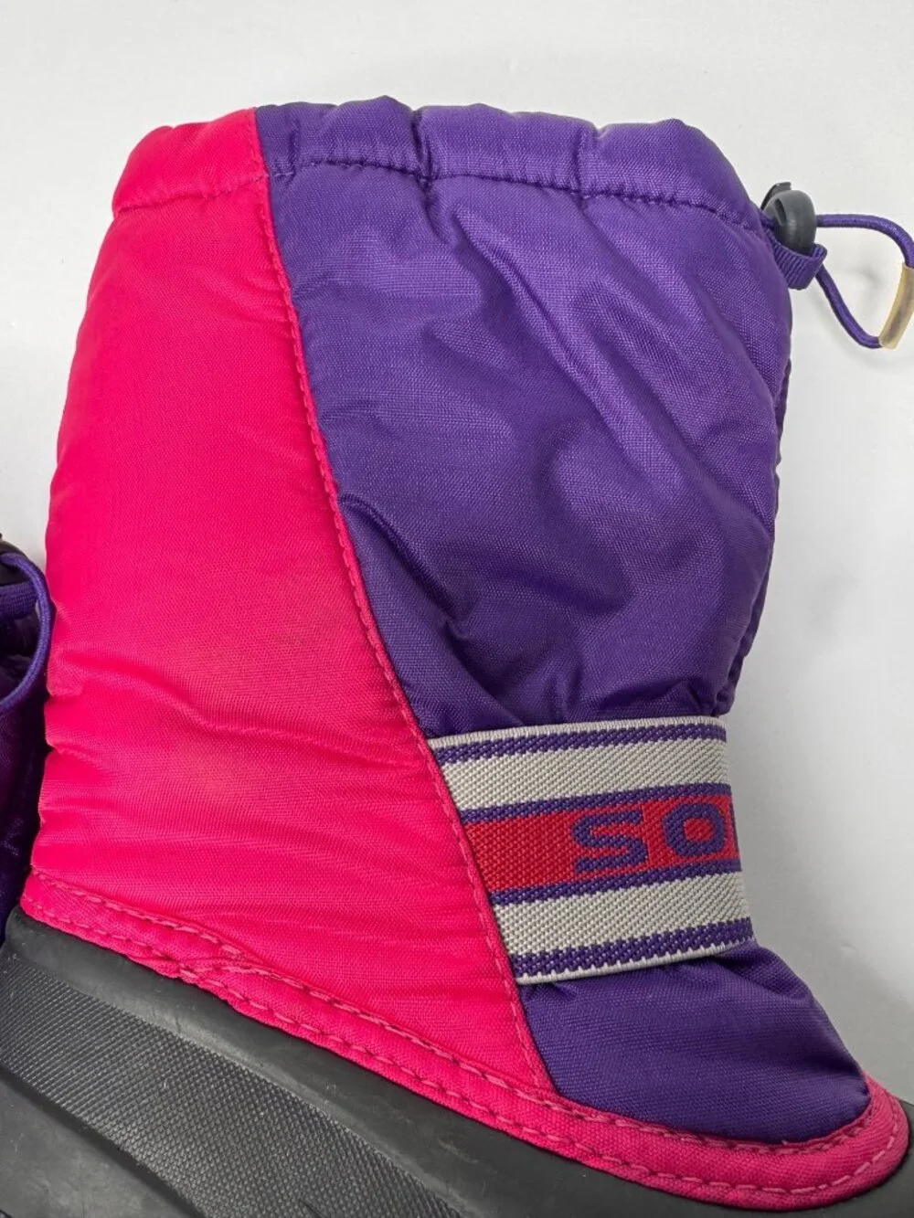 Sorel Flurry Youth Girls SZ 3 Purple Pink Lined Snow Winter Sledding Boots